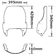 Pare-brise agrandi Air Flow type pour BMW R 1100 GS (94-99), fortement teinté