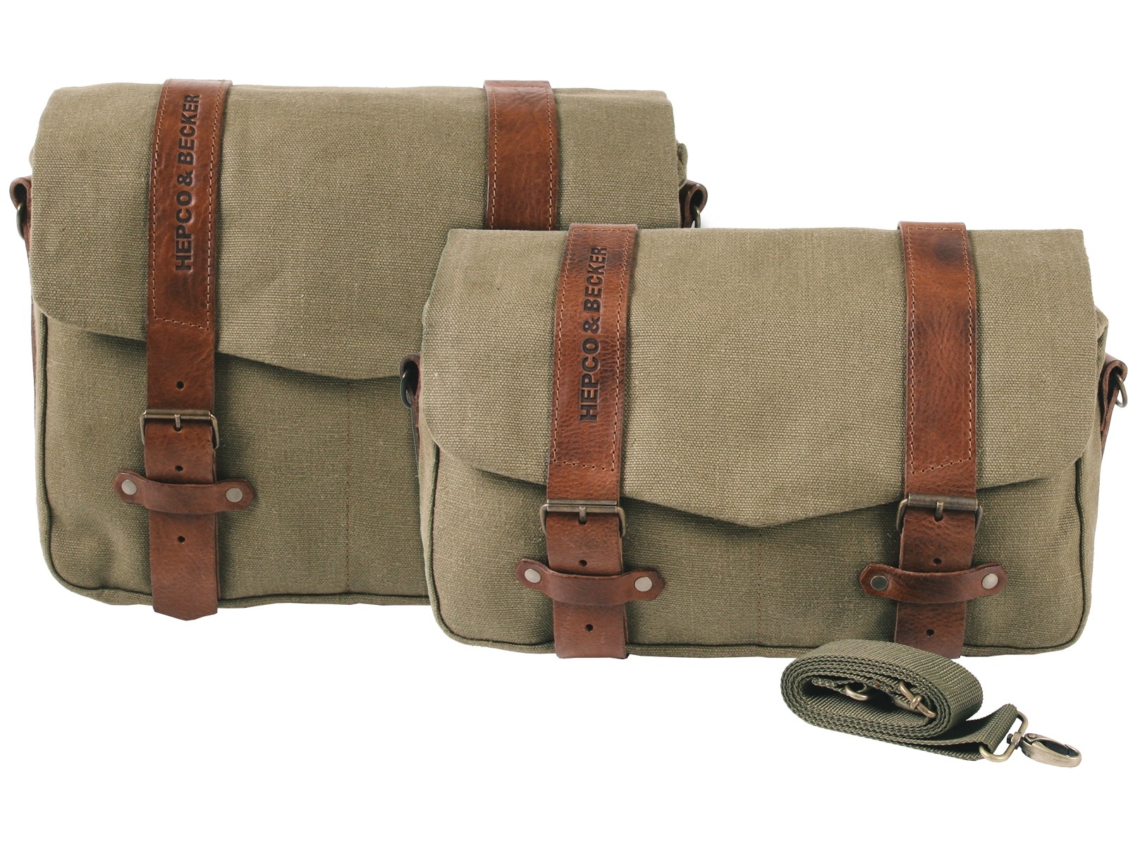 Set de sacoches de coursier LEGACY M/L vert pour bretelles C-Bow Hepco & Becker