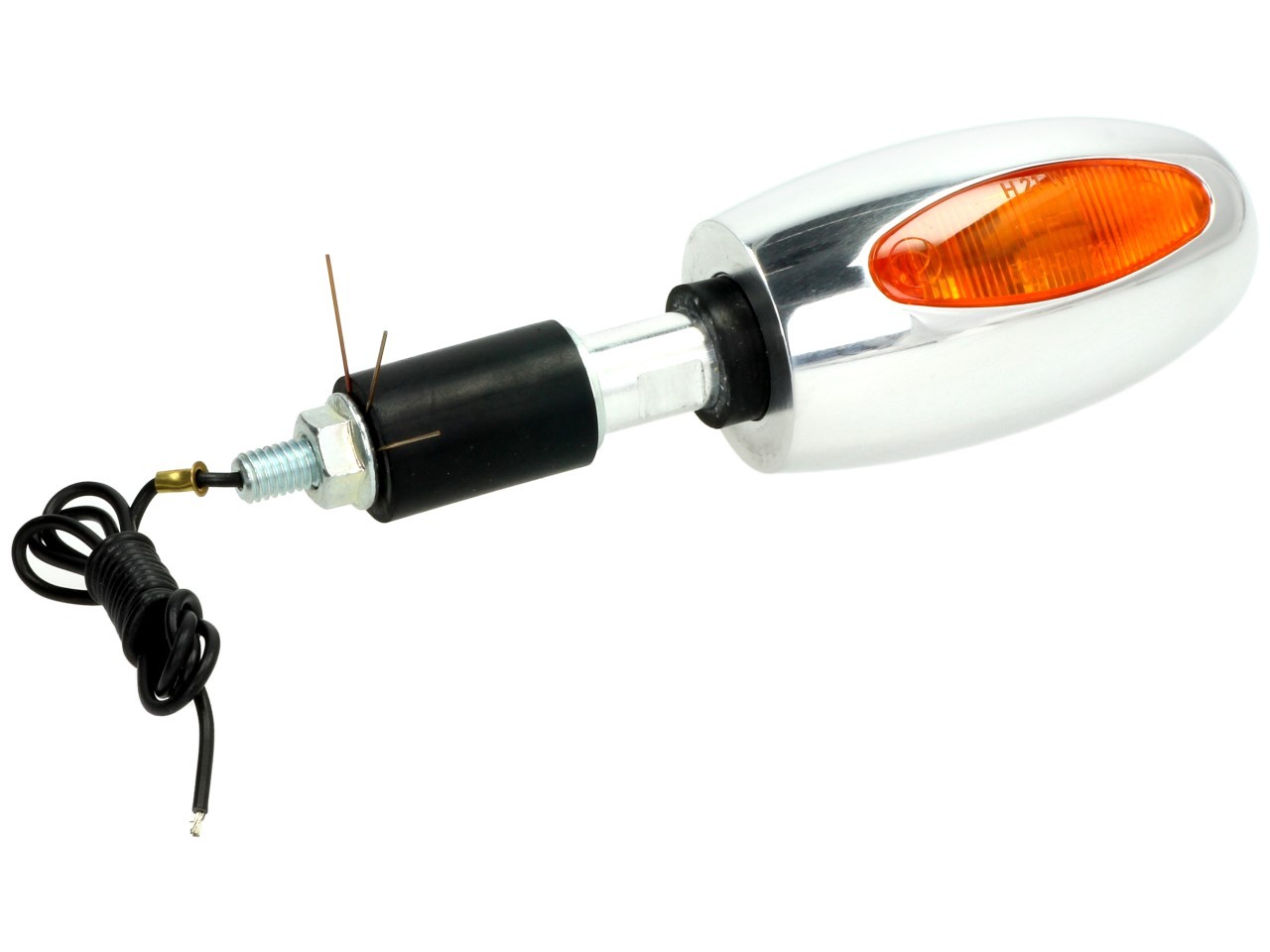 Clignotants Kellermann, BL 1000 yellow, aluminium, halogène, VR/VL, 12 V, 21 W, chrome poli, brillant