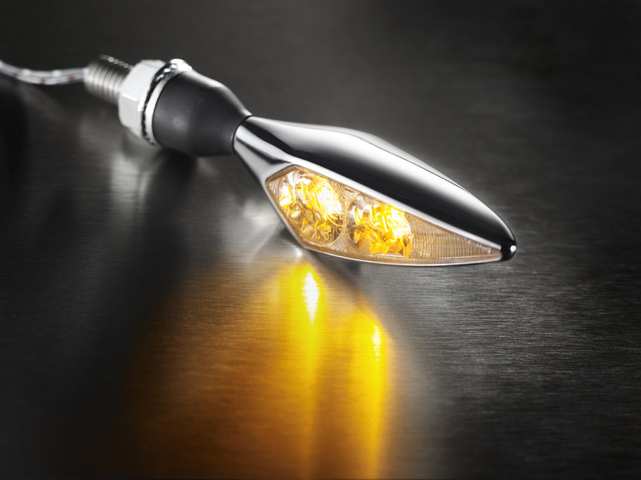 Clignotants Kellermann, Rhombus Extreme, acier, LED, VR/HL, 12 V, chrome brillant, M8x20, homologués E