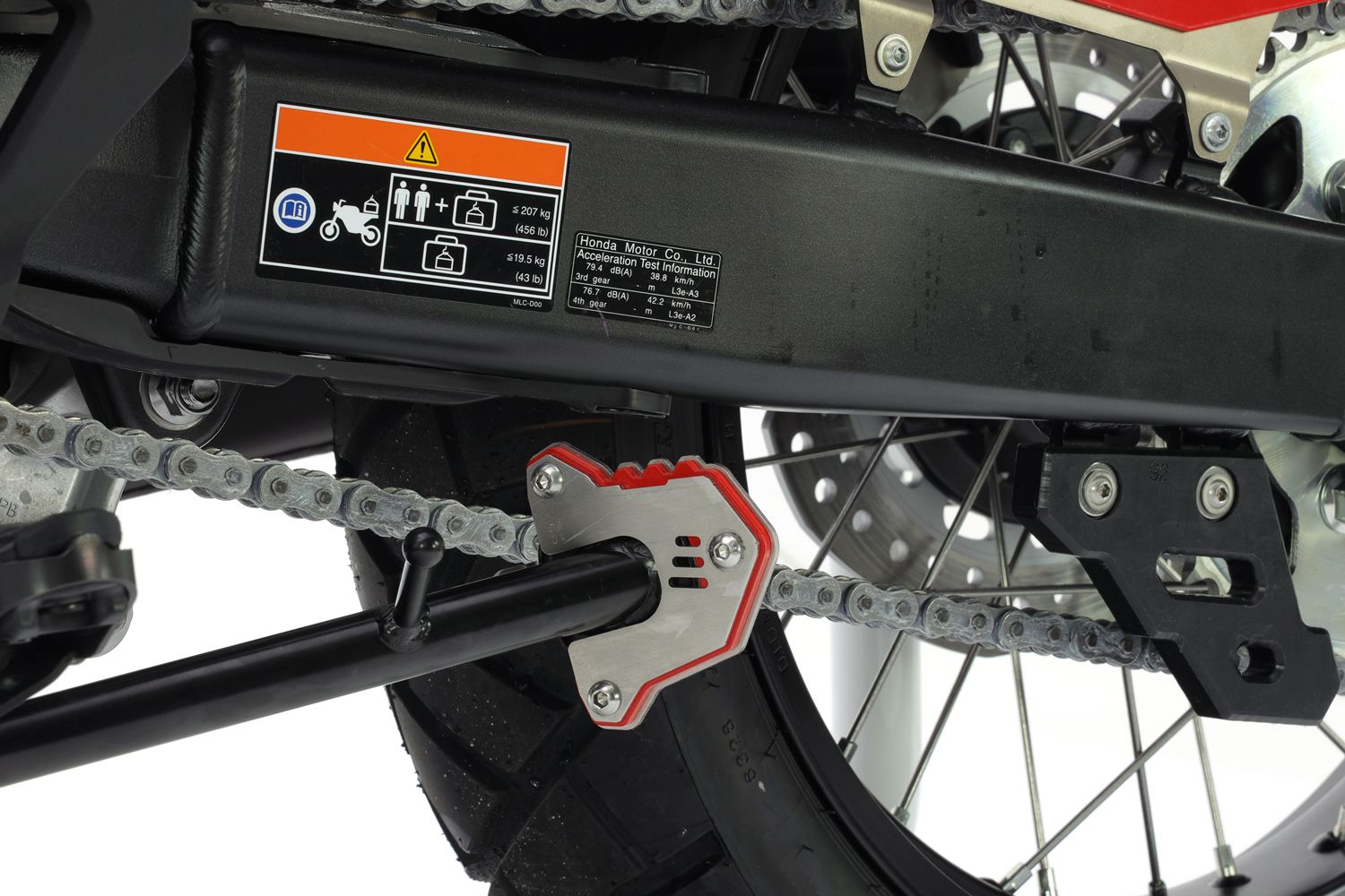 Élargissement du pied de béquille latérale pour Honda XL 750 Transalp, blanc