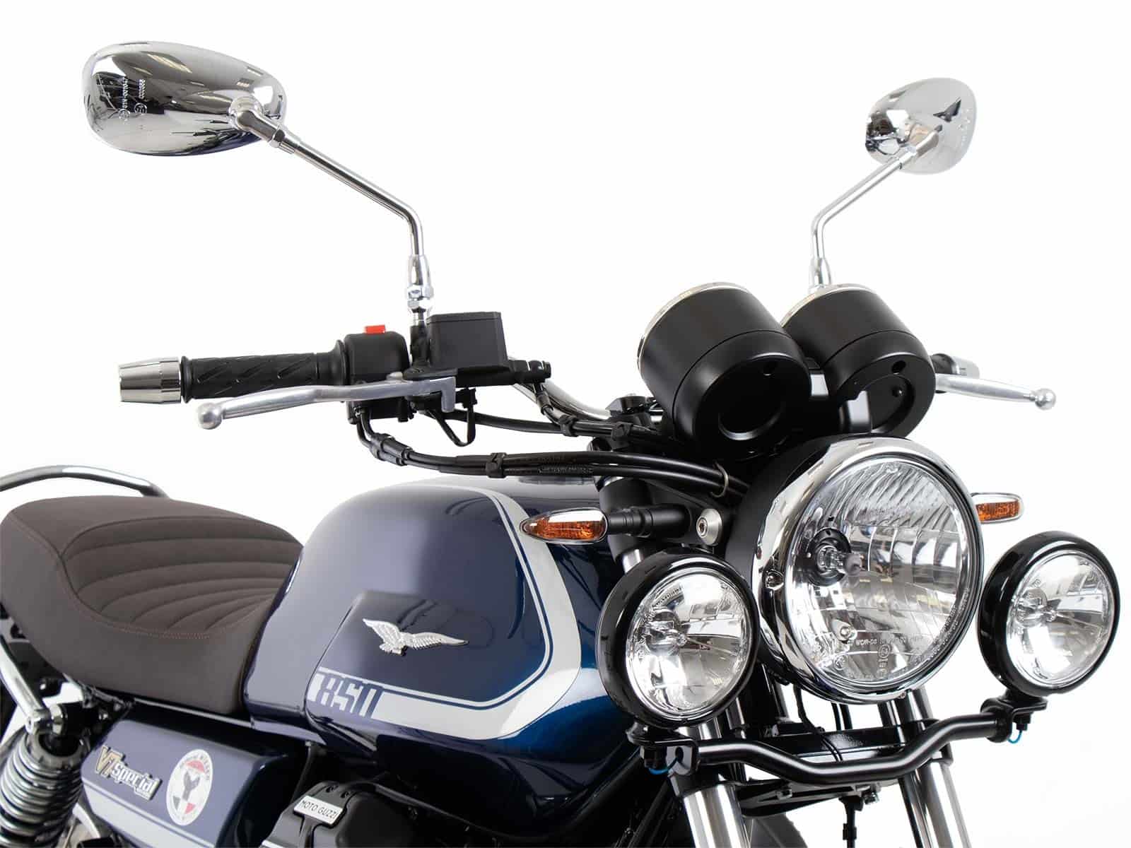 Phare supplémentaire Twinlight avec support et câble noir pour Moto Guzzi V7 850 Special (25- )