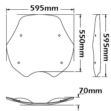 Pare-brise haut type original pour BMW R 850 R /R 1100 R (94-02), légèrement teinté