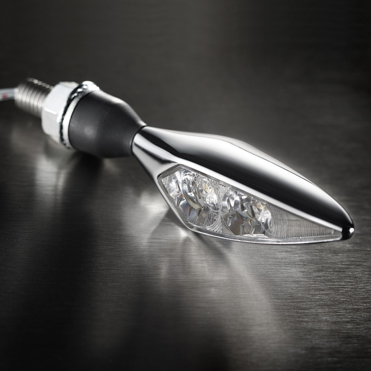Clignotants Kellermann, Rhombus Extreme, acier, LED, VR/HL, 12 V, chrome brillant, M8x20, homologués E
