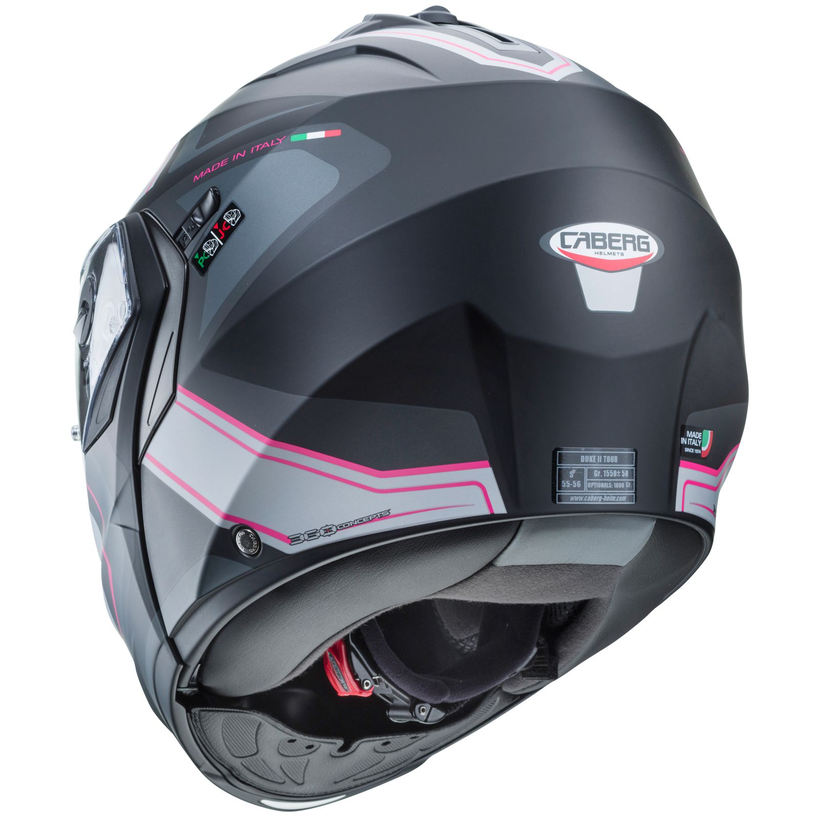 Caberg casque Duke II Tour, noir mat/anthracite-fuchsia