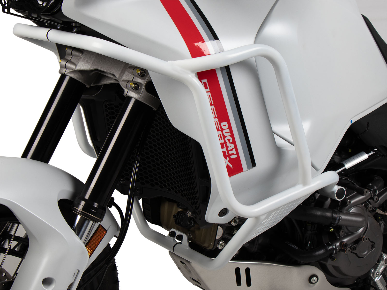 Arceau de protection de réservoir blanc pour Ducati DesertX (22-) d'origine Hepco & Becker