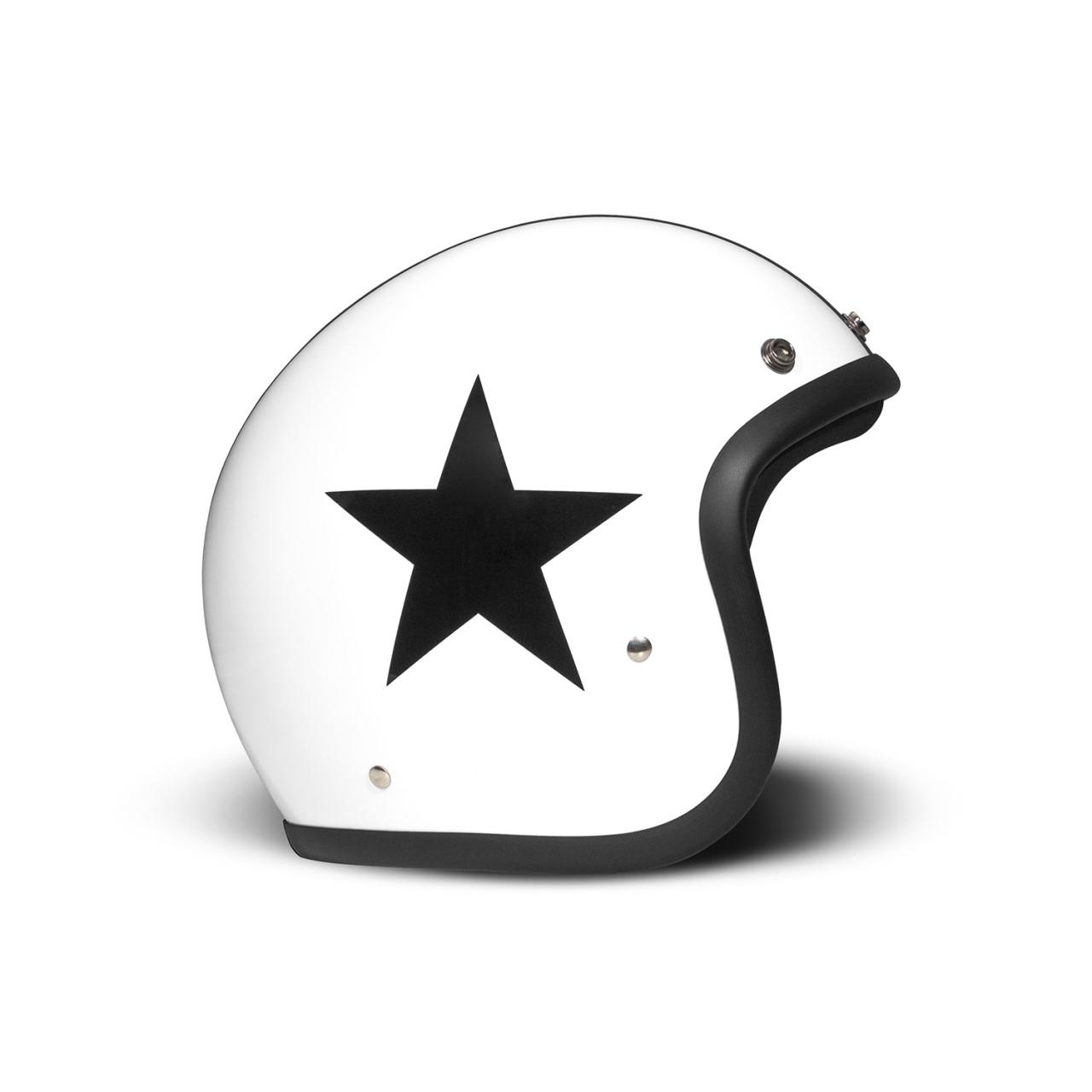 DMD casque jet rétro, blanc, mat, Star White, fibre de verre, ECE 22.06