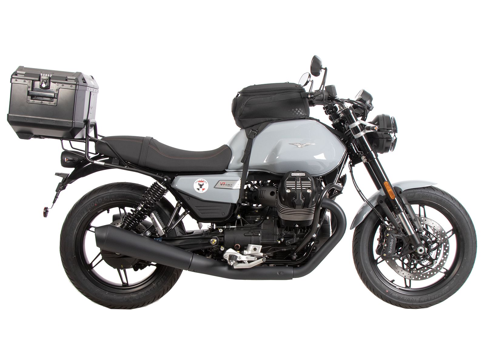 Pont à bagages tubulaire support de top case noir pour Moto Guzzi V7 850 Sport (25-) Hepco & Becker