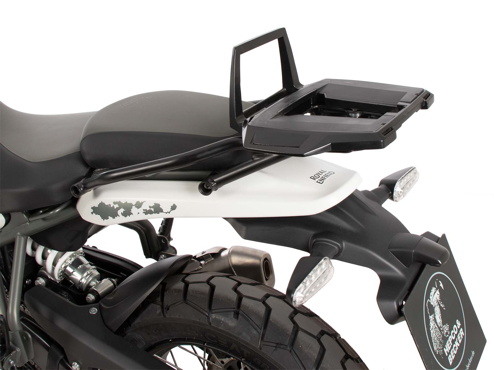 Support de topcase Alurack noir sur pont d'origine pour Royal Enfield Himalayan 450 (24-)