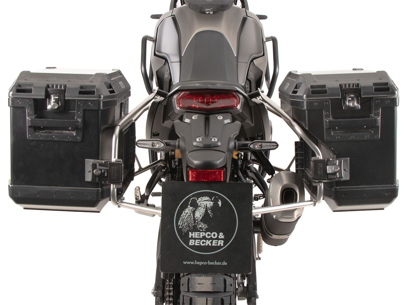 Kit de support de valises Cutout en acier inoxydable y compris kit de valises Xplorer Cutout argenté pour Yamaha Ténéré 700 (25-)