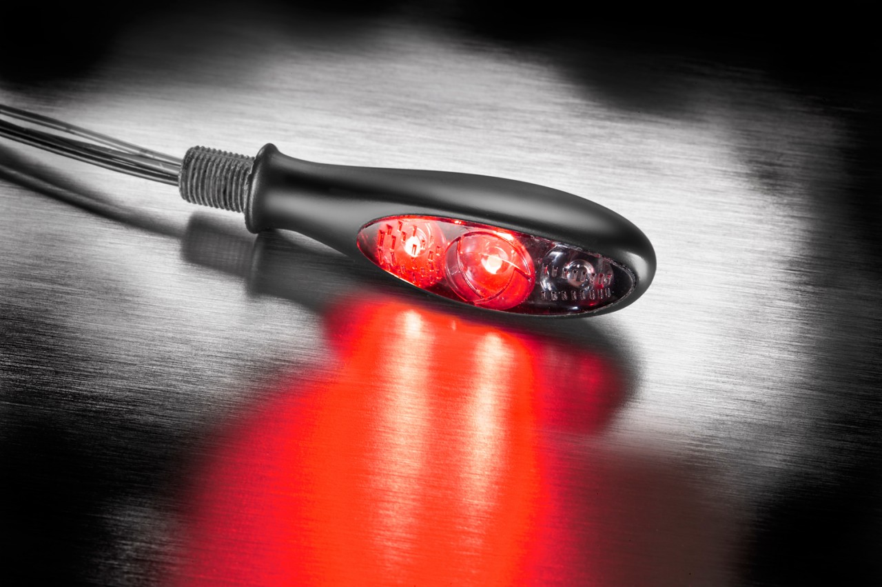 Kellermann Clignotants, feux arrière et stop, Micro S DF Dark, aluminium, LED, HL/HR, 12 V, noir mat