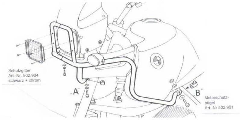 Arceau de protection de réservoir chromé pour BMW R 850 GS (98-00)/R 1100 GS (94-99) Hepco & Becker