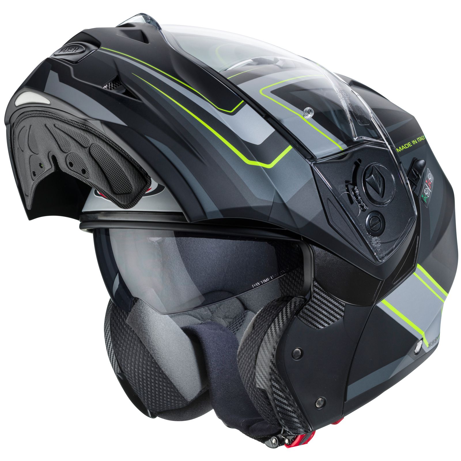 Caberg casque Duke II Tour, noir mat/anthracite-fluo-jaune
