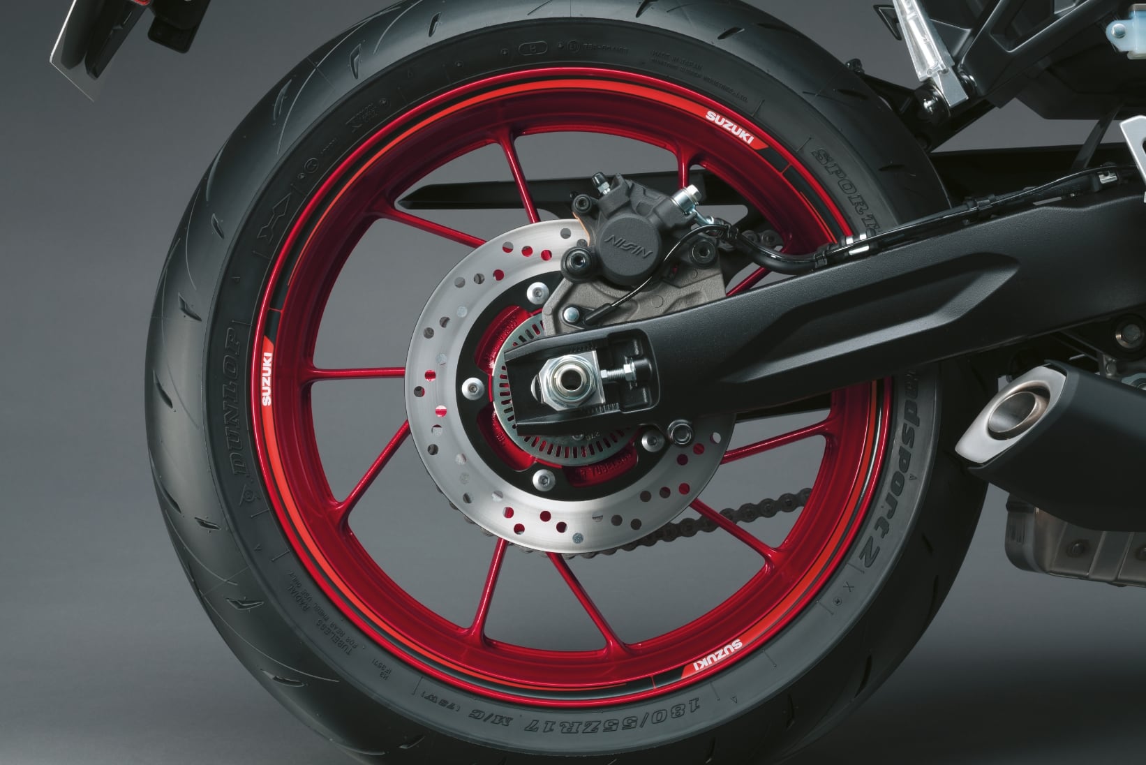 Décor de bord de jante rouge/noir pour Suzuki GSX-8R / GSX-8T (25-) / GSX-S 1000 GX (24-) Original