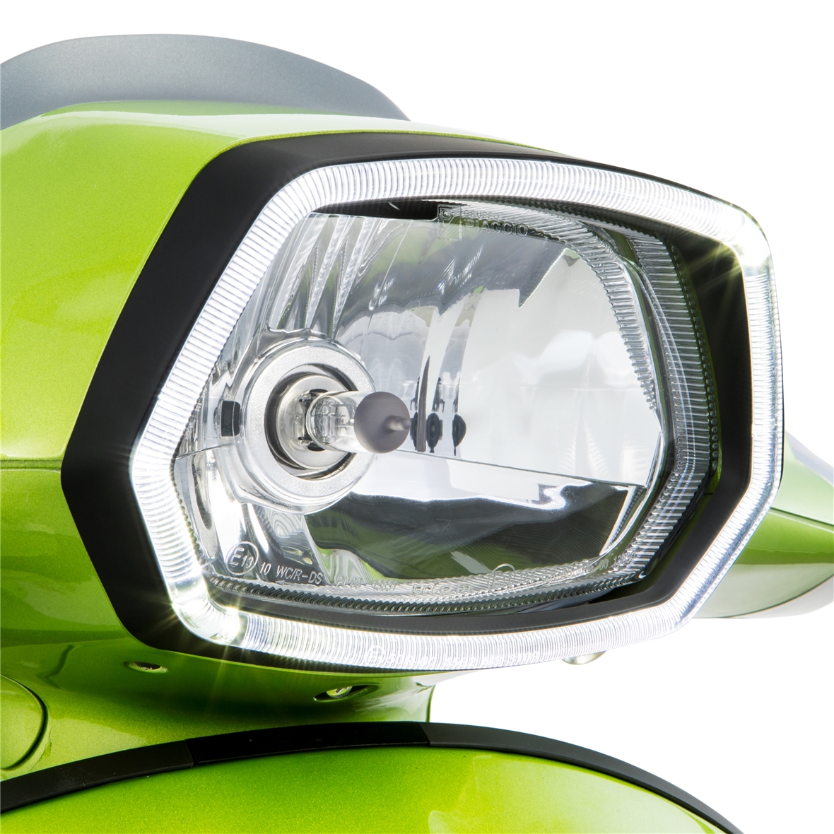 Anneau de lampe noir mat LED anneau lumineux pour Vespa Sprint 125/150ccm 4T ('13-'18)