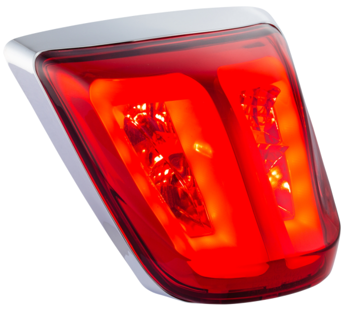 Feu arrière rouge pour Vespa Primavera/Sprint 50-150ccm, bord - chrome
