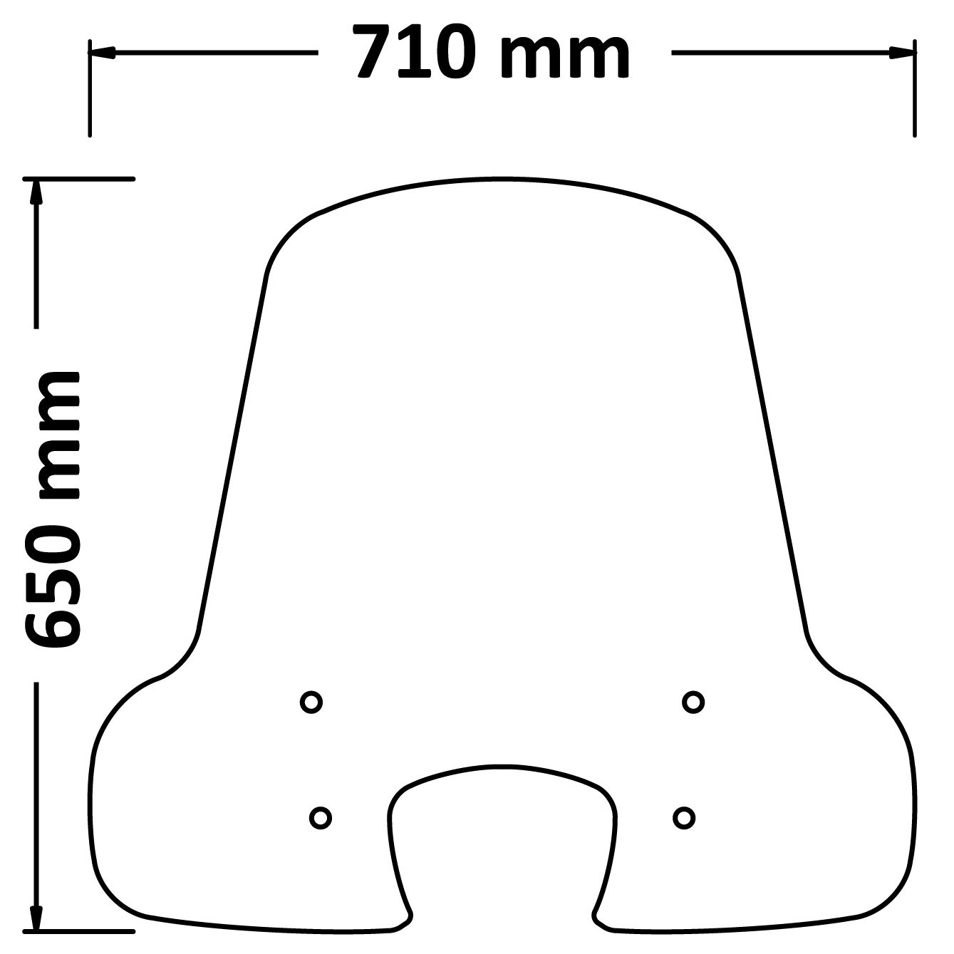 Pare-brise mi-haut transparent pour Piaggio Liberty (16-)