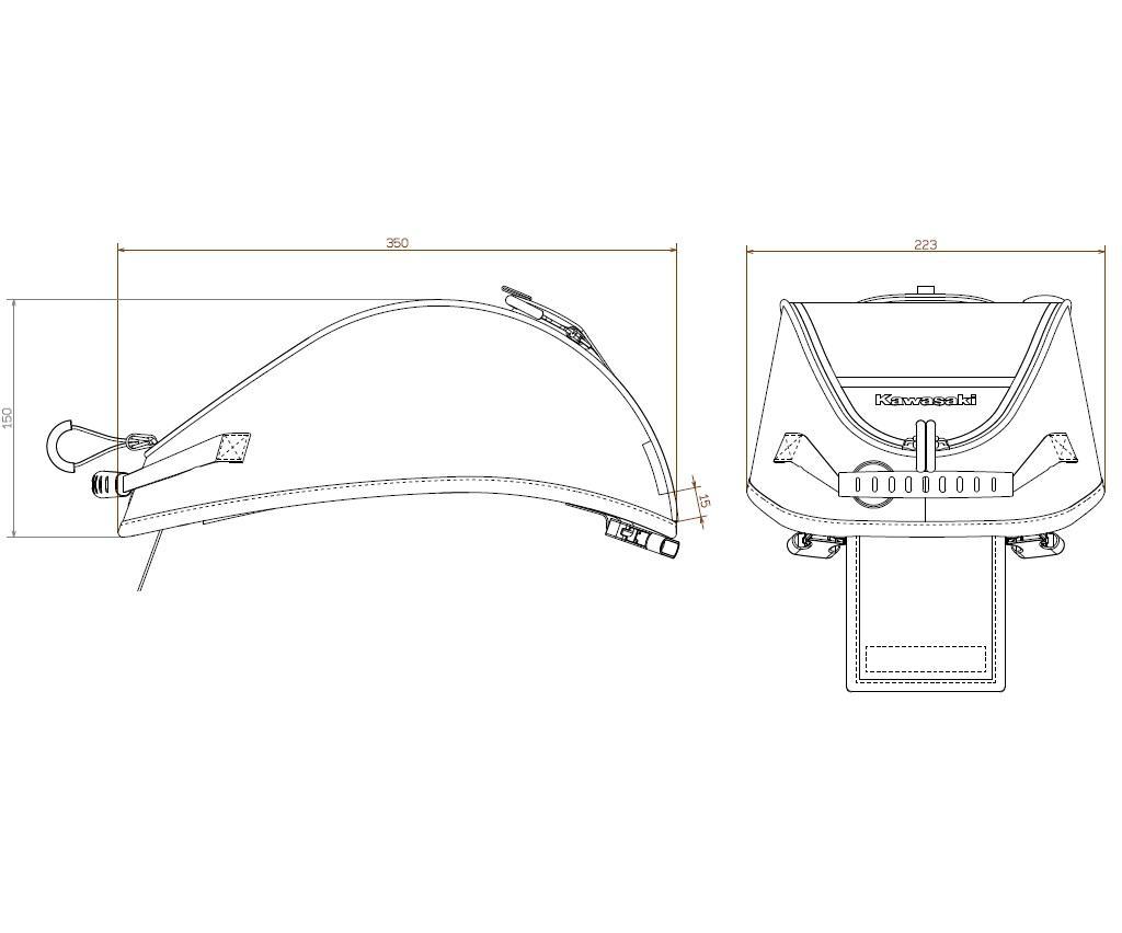 Sacoche de réservoir avec fenêtre (4L) originale Kawasaki