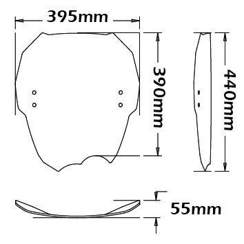 Pare-brise moyennepour BMW G 650 Xmoto (06-07), transparent