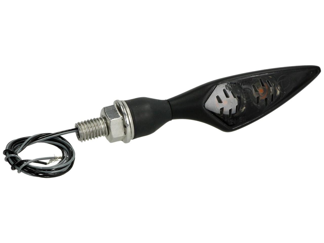 Clignotants Kellermann, Rhombus Dark, acier, LED, VL/HR, 12 V, noir satiné, M8x20, homologués E