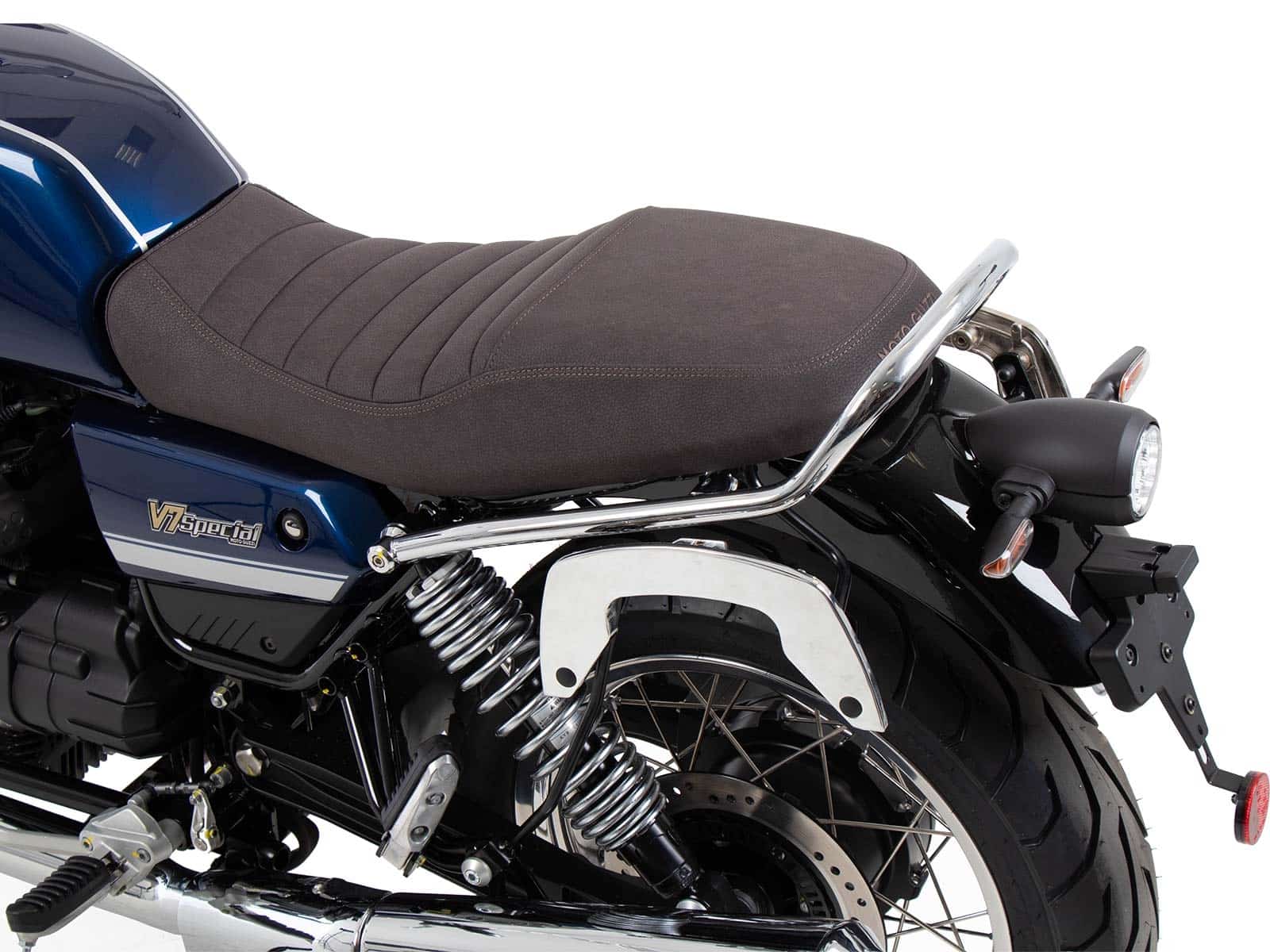 Supports latéraux C-Bow chromés pour Moto Guzzi V7 850 Spécial/Stone/Centenario (21-24) Hepco & Becker