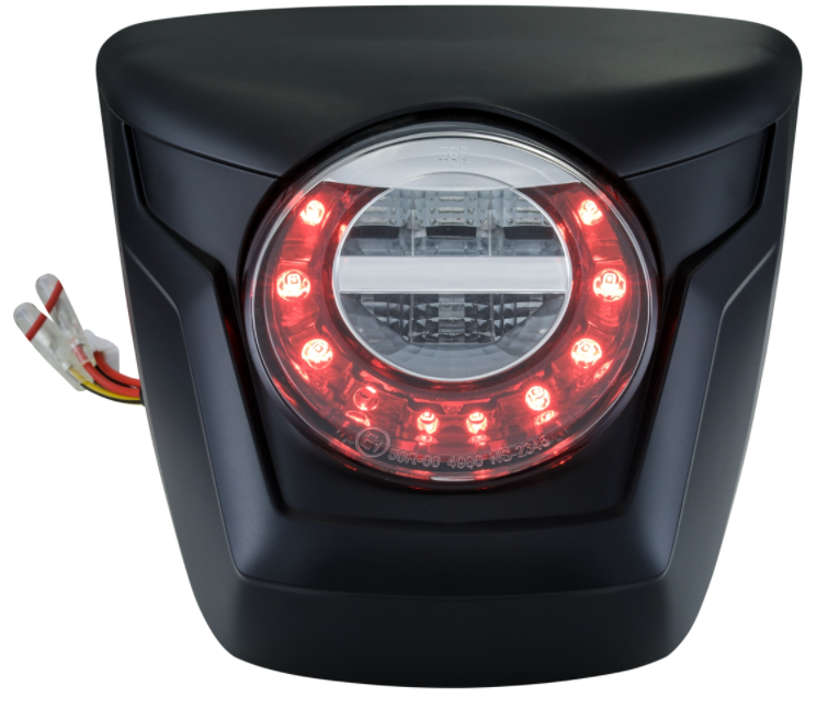 Feu arrière LED rouge pour Vespa Primavera/Sprint 50-150ccm, bord - noir mat