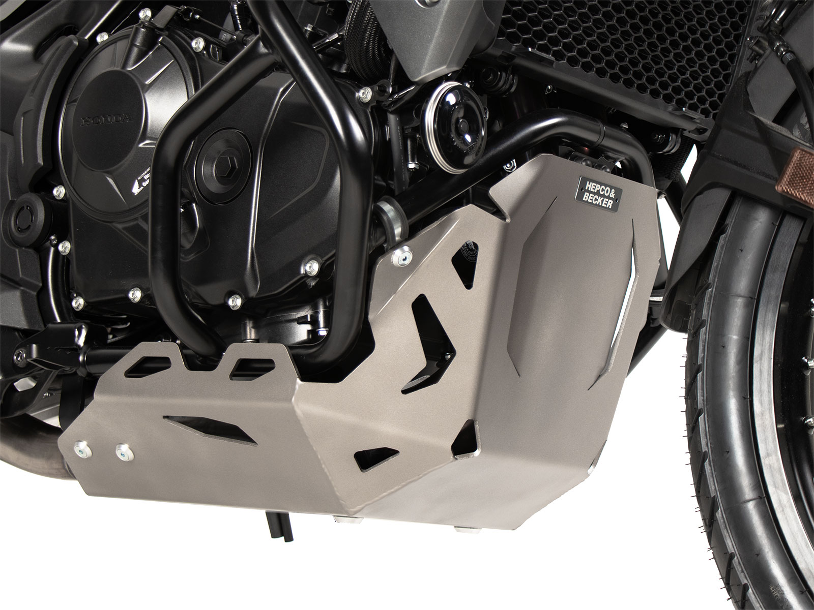 Plaque de protection moteur argentée pour Honda XL 750 Transalp (23-) Hepco & Becker