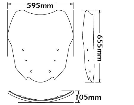 Bulle type original - hauteur 655 mm pour BMW R 1200 RT /R 1250 RT, transparent