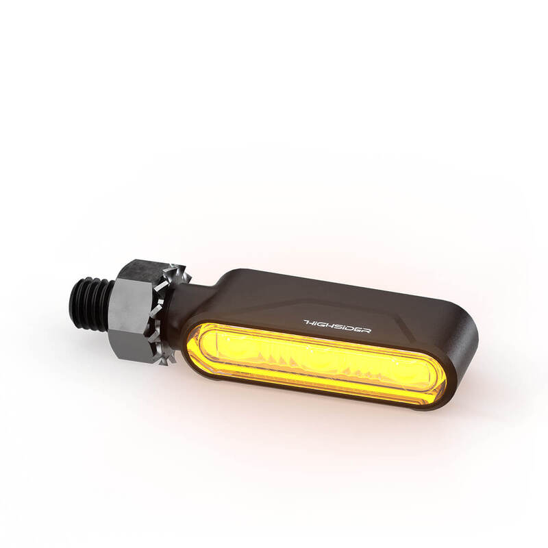 HIGHSIDER Pro Esagano-RS LED 3in1 Combinaison de clignotants et de feux arrière Boîtier noir / Lentille gris fumée (P