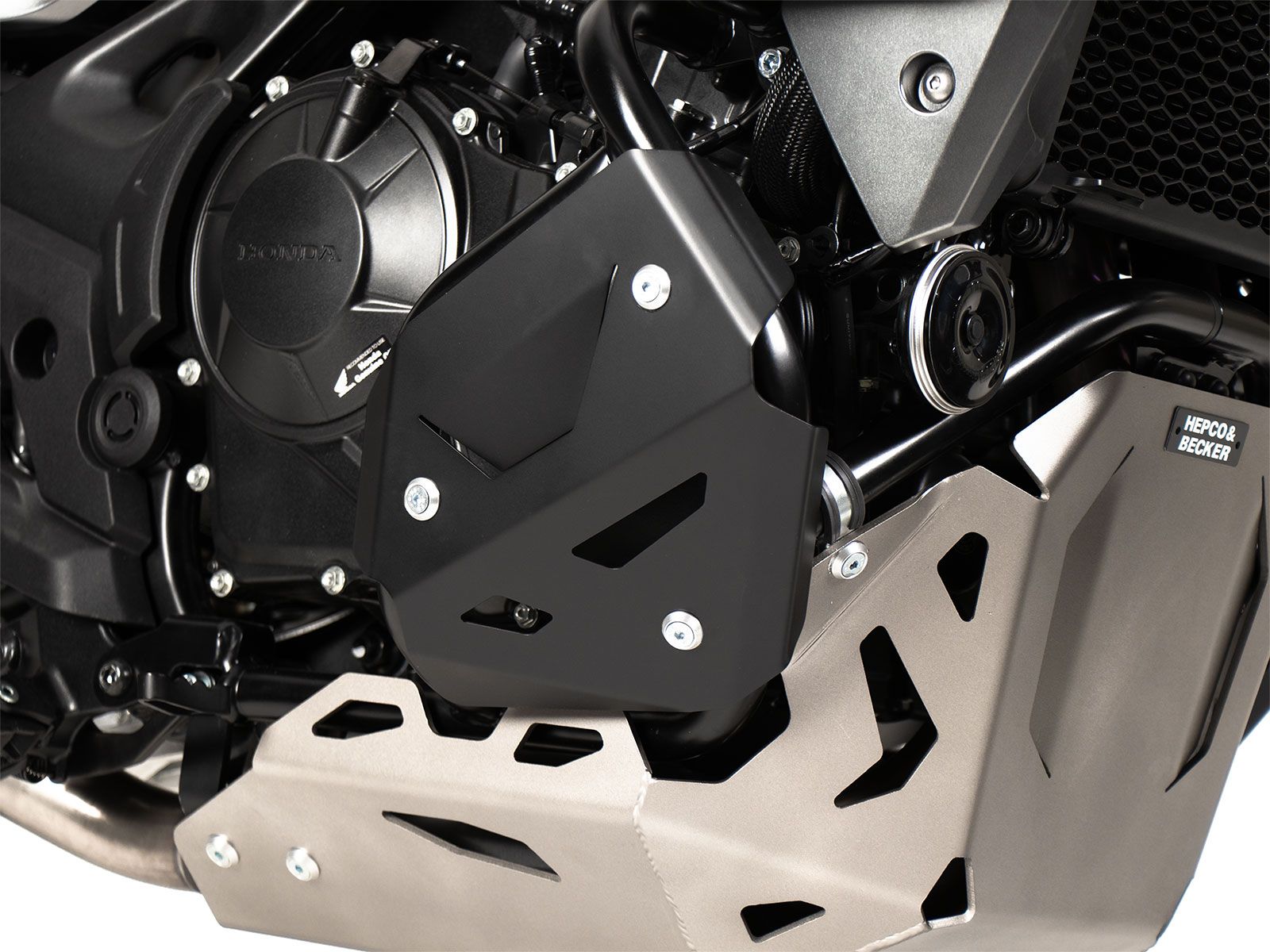 Tôles supplémentaires pour l'arceau de protection du moteur noir pour Honda XL 750 Transalp (25- ) Hepco & Becker