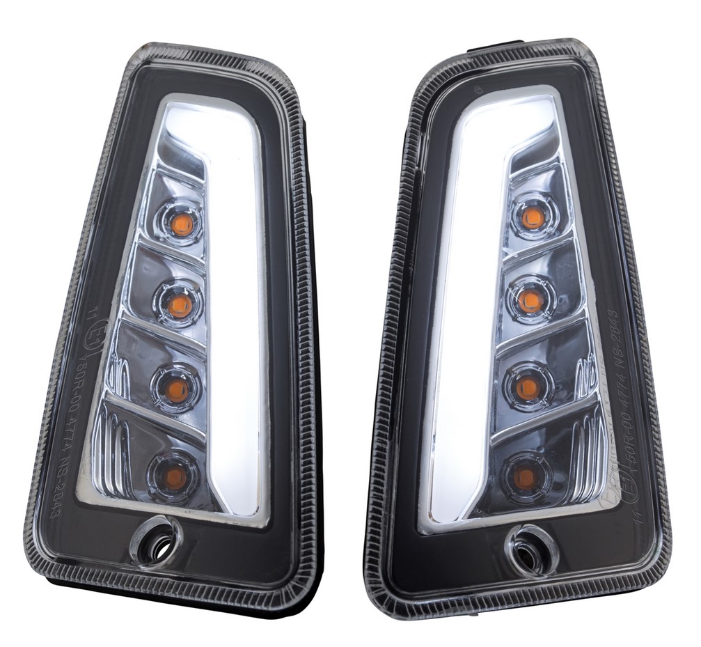 Kit clignotant avant gauche/droite pour Vespa GTS/GTS Super/GTV 125-300ccm ('14-), clair