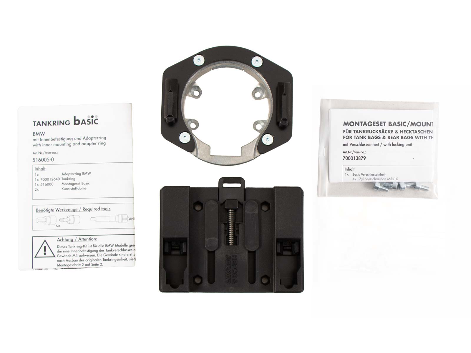Anneau de réservoir Basic avec unité de fermeture de la sacoche de réservoir pour BMW S 1000 R (14-20) Hepco & Becker