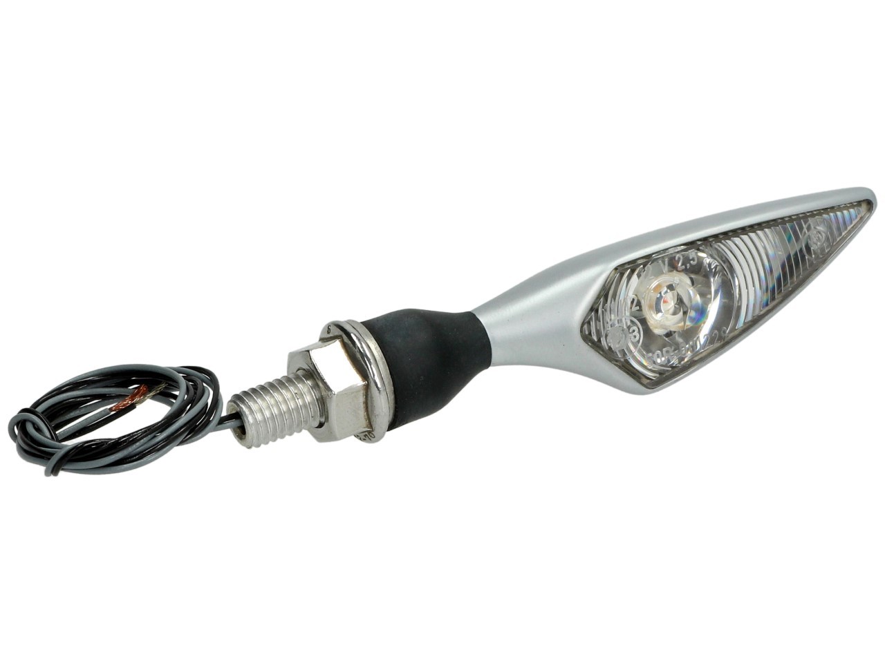 Clignotants Kellermann, losange, acier, LED, VL/HR, 12 V, chrome mat, M8x20, homologués E