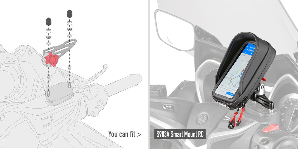 Kit de montage du support S903A pour réservoir de liquide de frein sur le guidon Givi