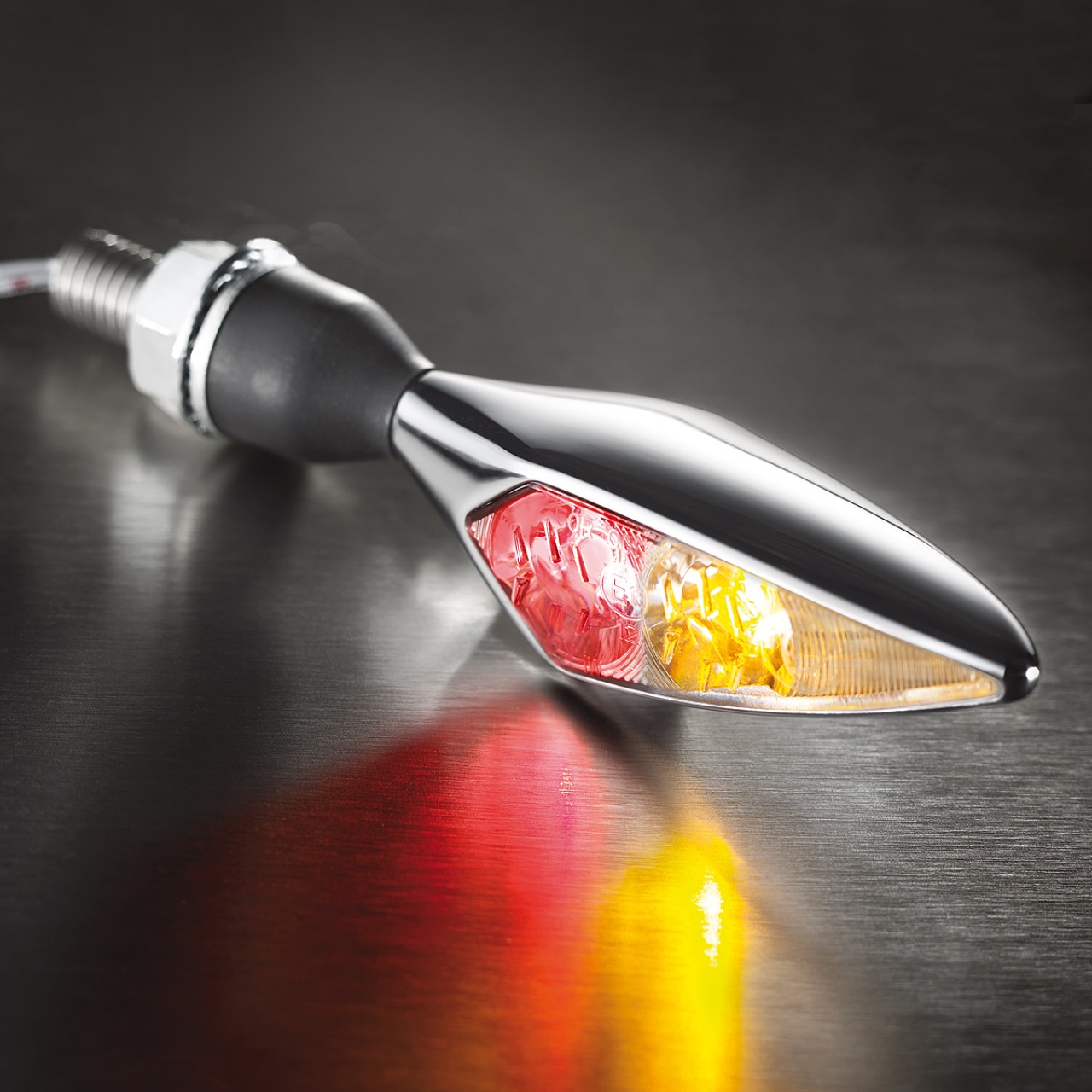 Kellermann Clignotant, feu arrière et feu stop, Rhombus DF, acier, LED, HR, 12 V, chrome mat, M8x20