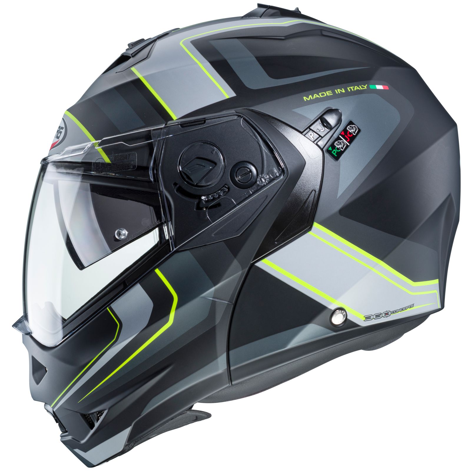 Caberg casque Duke II Tour, noir mat/anthracite-fluo-jaune
