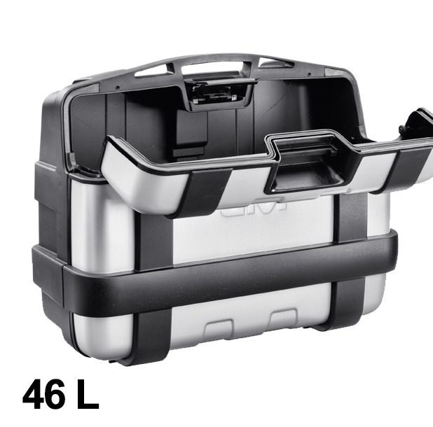 Trekker 46 litres MONOKEY valise avec housse en aluminium argenté Givi
