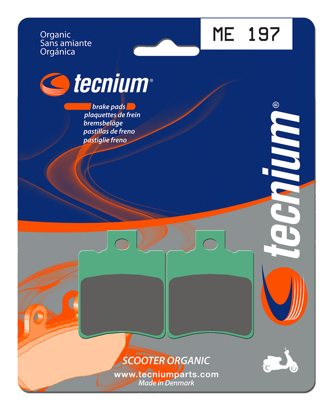Plaquettes de frein organiques pour scooter Tecnium - ME197
