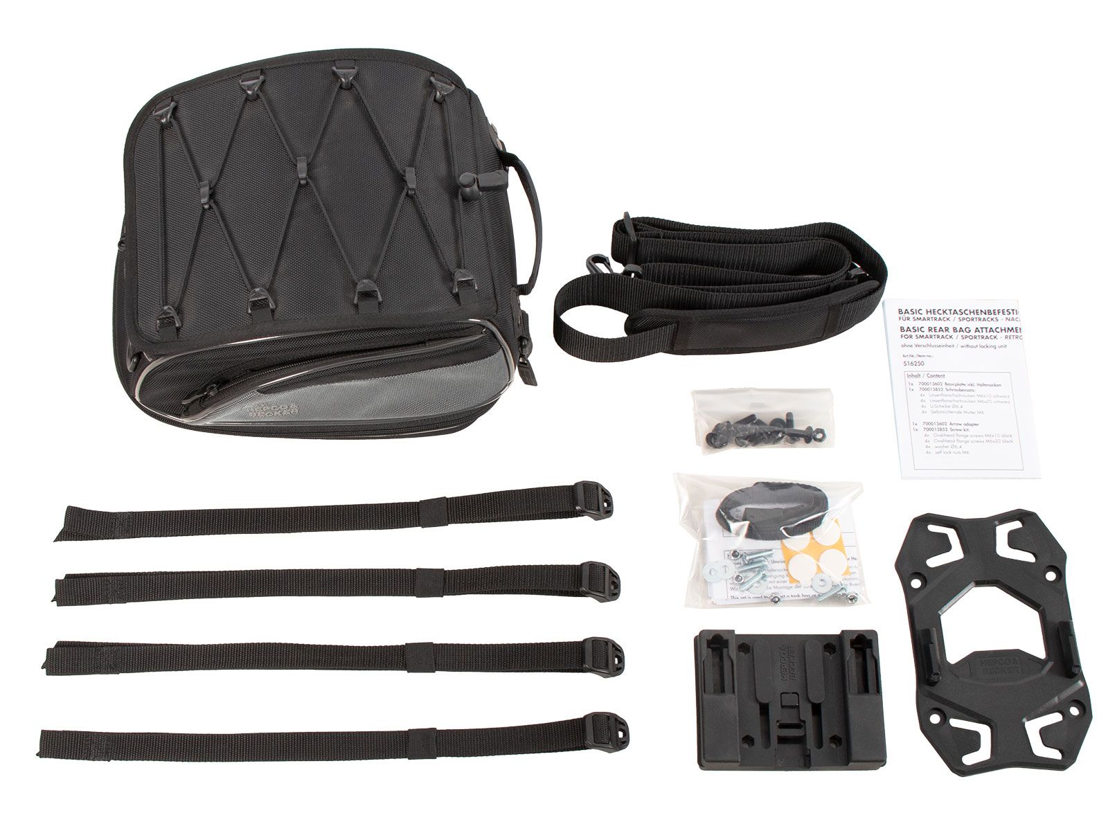 Sacoche arrière Street Basic noire pour Sportracks et Smartraks Hepco & Becker