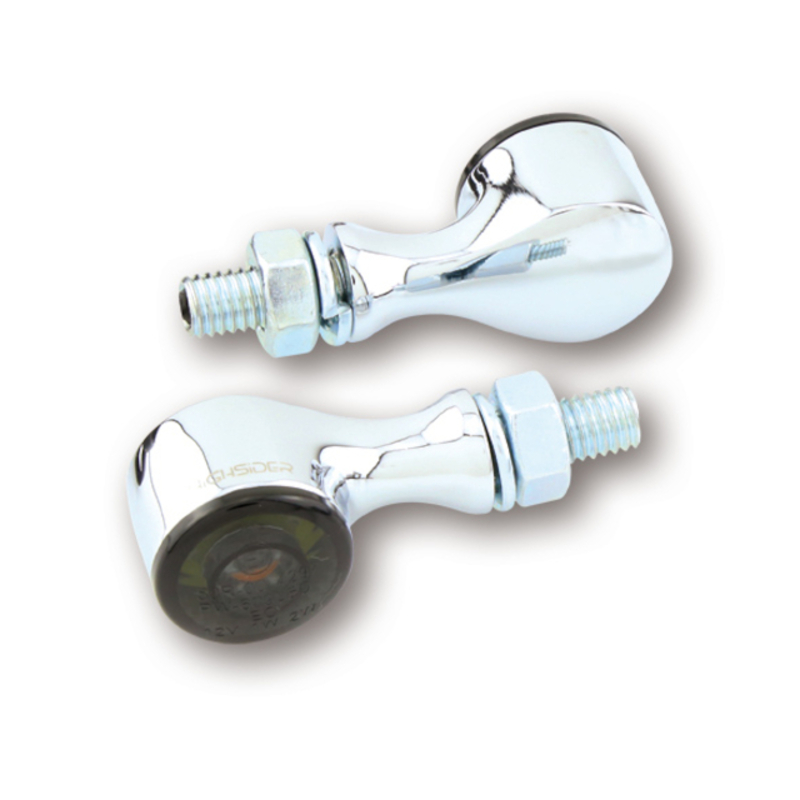 HIGHSIDER Pro Apollo Classic LED Indicator boîtier chromé / lentille gris fumée (paire), avant & arrière