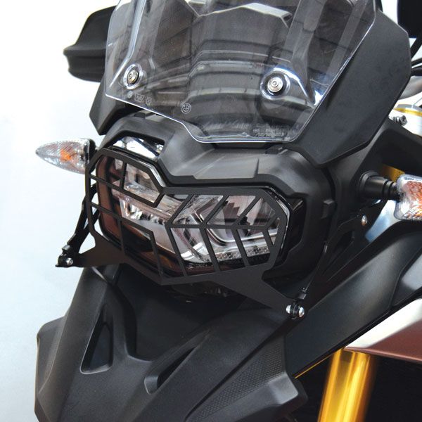 Grille de protection des phares pour BMW F 850 GS (18-22), acier inoxydable, noir