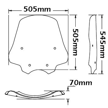 Pare-brise - hauteur 545 mm pour BMW R 1200 R (06-10)