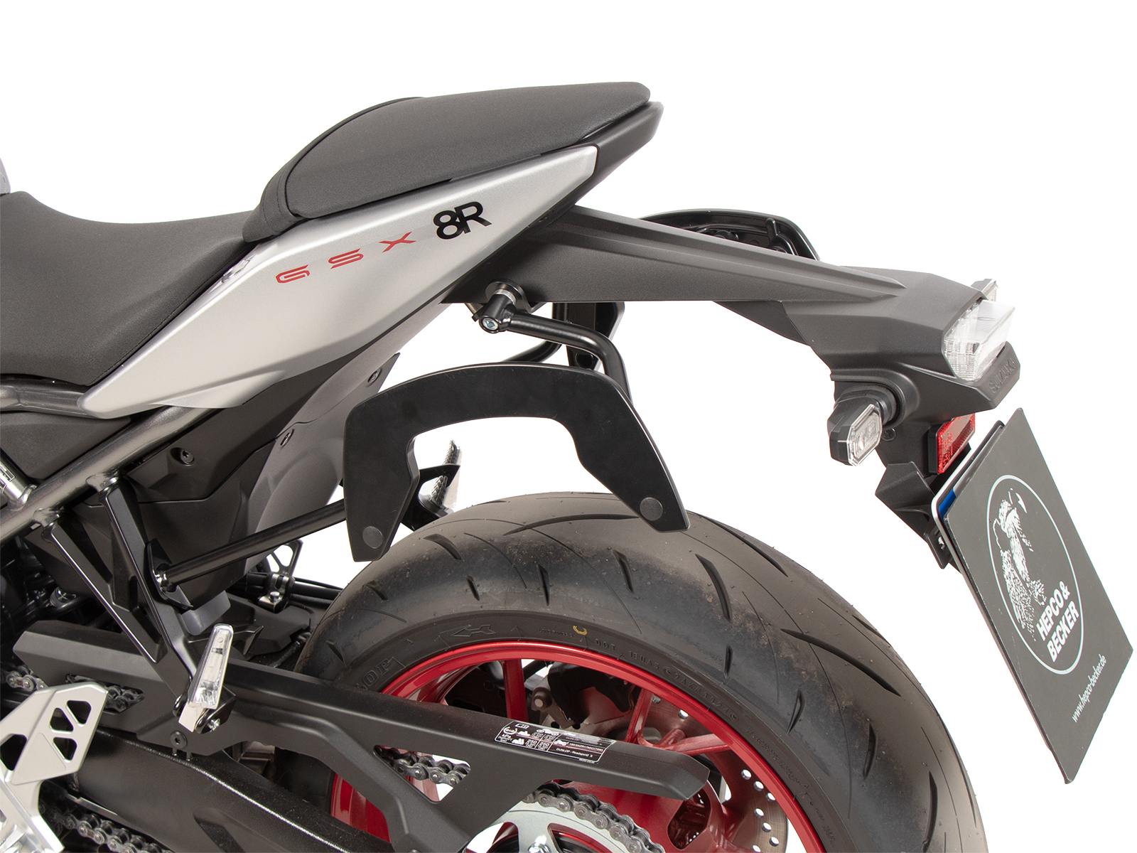 Supports latéraux C-Bow noirs pour Suzuki GSX-8R (24- ) Hepco & Becker