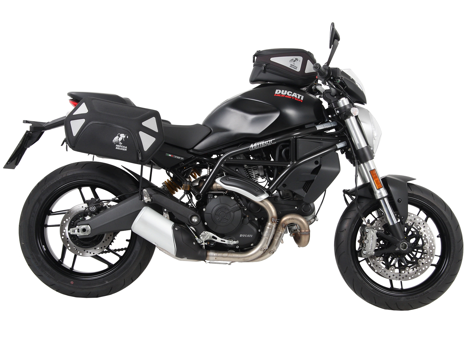 Anneau de réservoir Basic avec unité de fermeture de la sacoche de réservoir pour Ducati Monster 797 (17-20) Hepco & Becker
