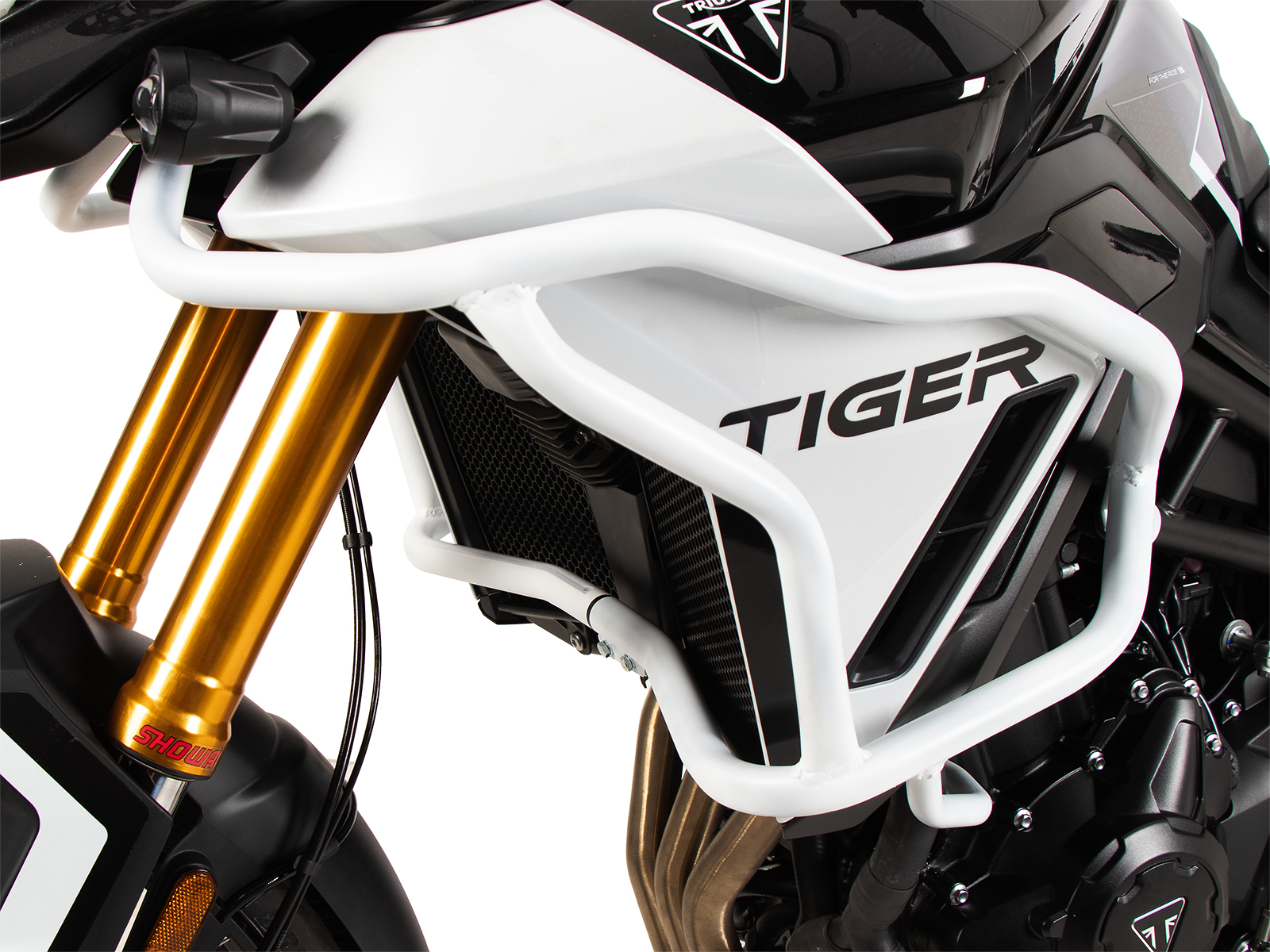 Arceau de protection de réservoir "Solid" blanc pour Triumph Tiger 900 GT / Pro (24-) Hepco & Becker