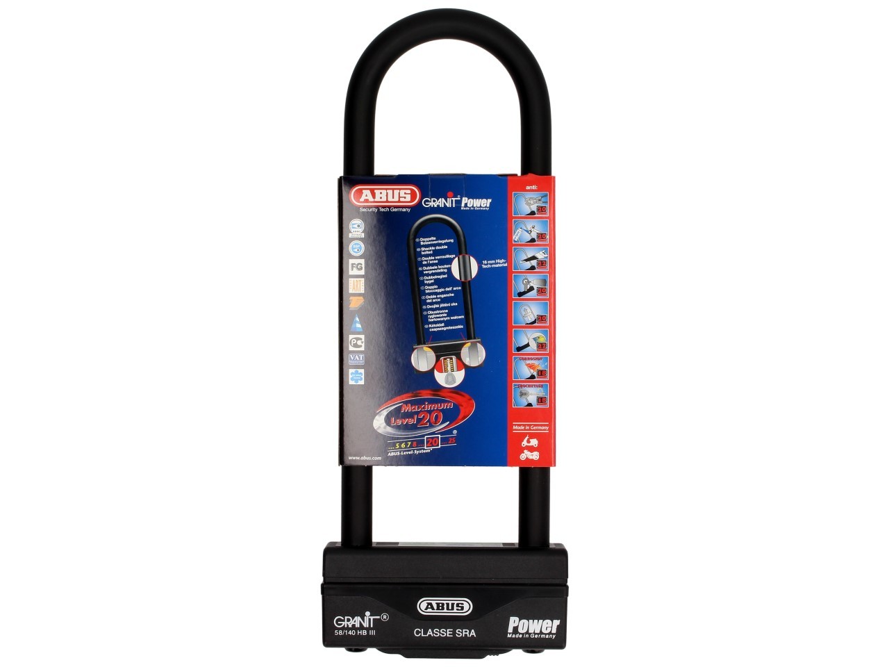 Antivol à arceau ABUS 260x83 Granit Power 58 pour moto, scooter & Vespa