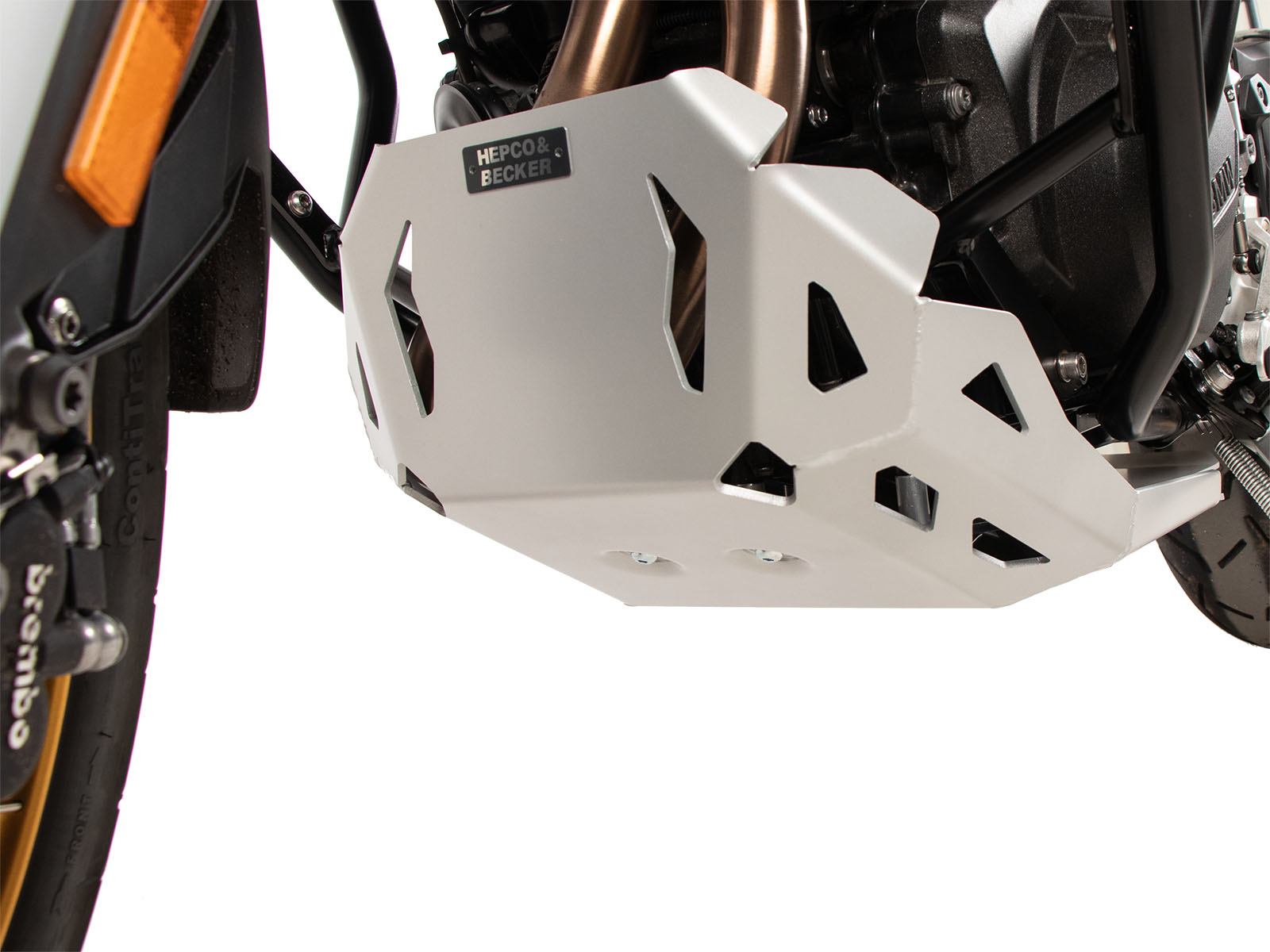 Plaque de protection moteur argentée pour BMW F 900 GS (24-) Hepco & Becker