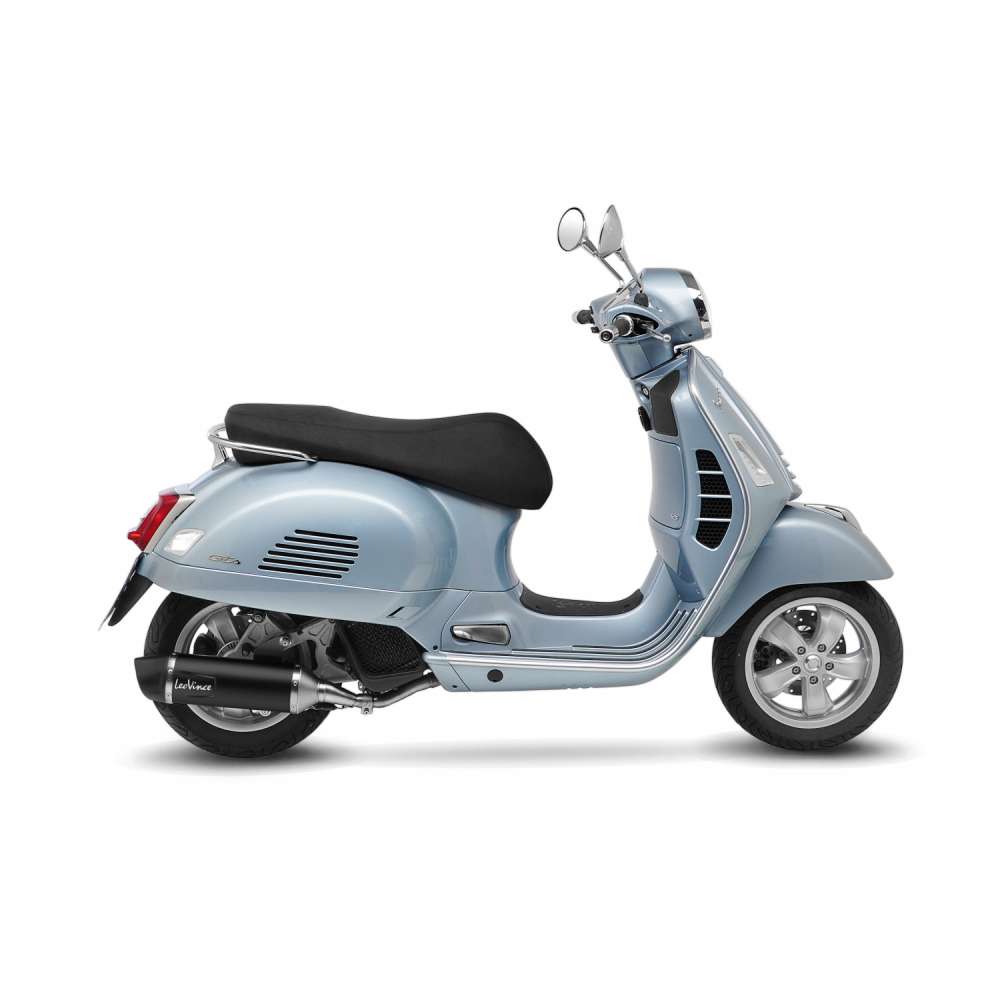 LeoVince système d'échappement SBK Nero pour Vespa GTS 125 /Super, acier inoxydable noir, expertise E, Euro5