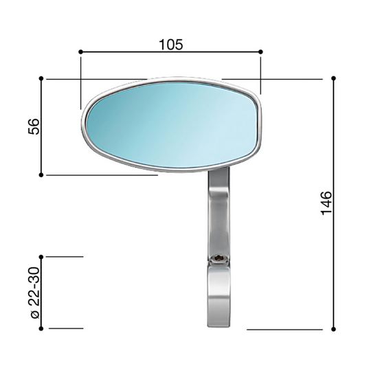 Rétroviseur d'extrémité de guidon RIZOMA "REVERSE RETRO" gauche ou droite pour Vespa, bronze anodisé