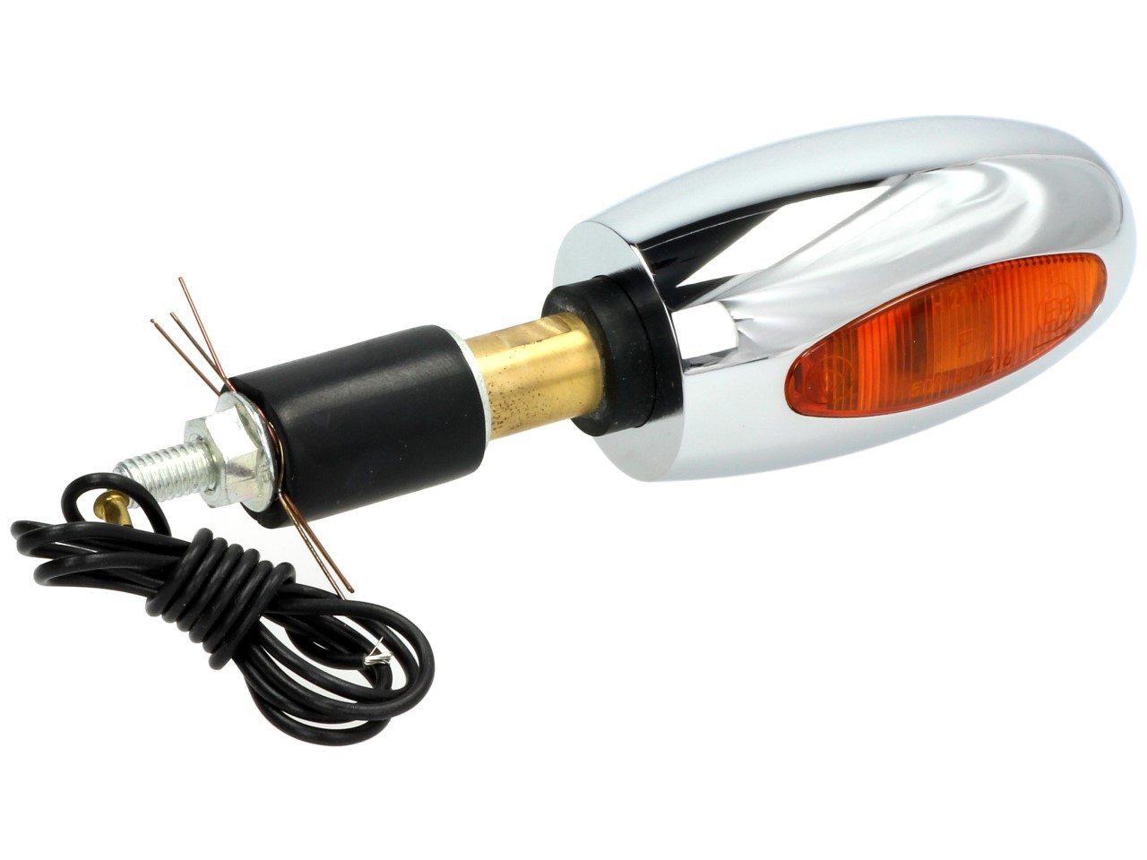 Clignotant Kellermann, BL 1000 yellow, laiton, halogène, VR/VL, 12 V, 21 W, chrome brillant
